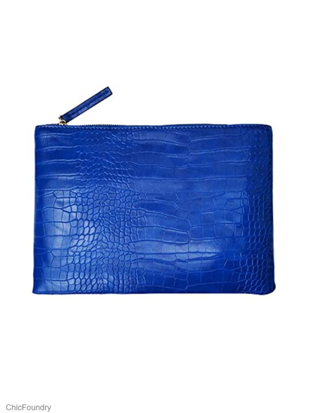 Crocodile Grain PU Leather Envelope Clutch Bag